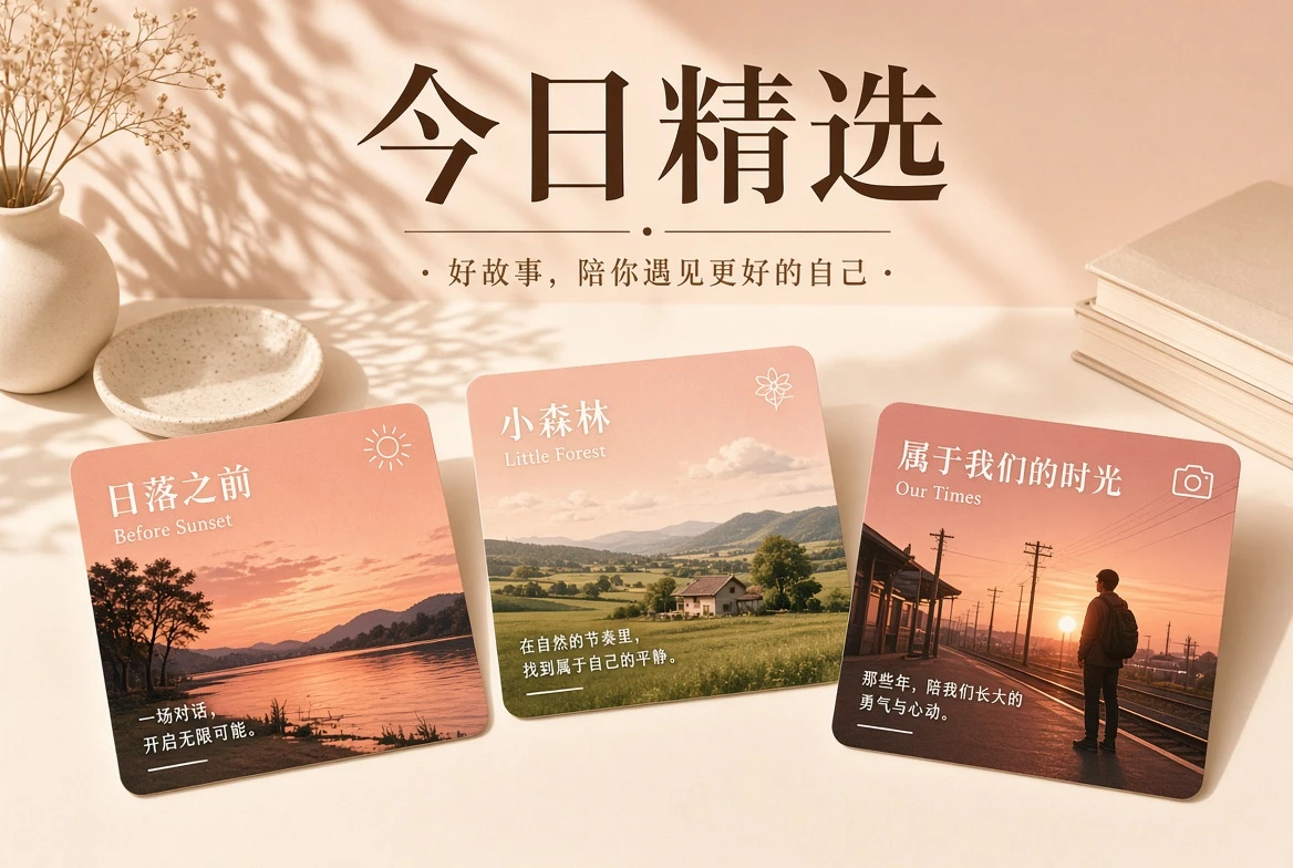 不同观影心情的阅读插画